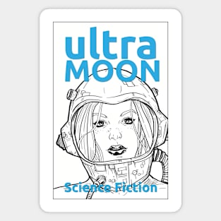 BLUE ULTRA MOON sci-fi travel to the moon Magnet